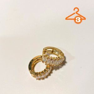 Rhinestone Huggie Earrings